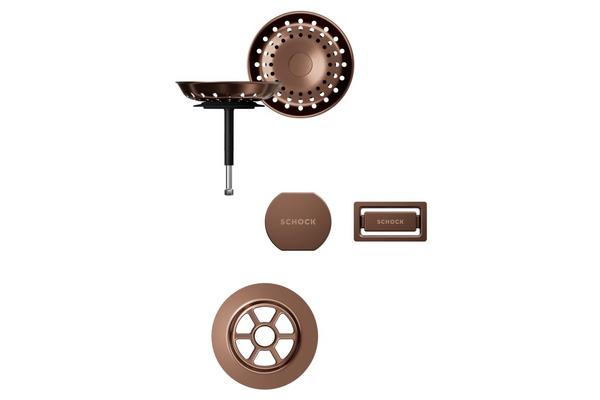 Set izliv, preliv in gumb SCHOCK 400051 Copper brušen