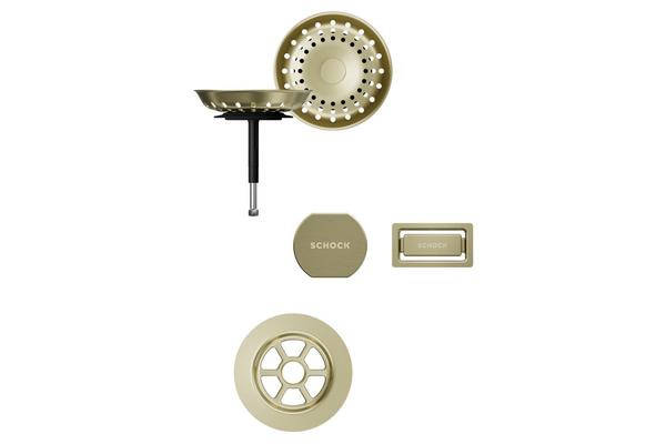 Set izliv, preliv in gumb SCHOCK 400051 White Gold