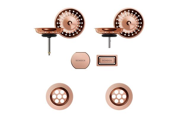 Set izliv, preliv in gumb SCHOCK 400053 Copper