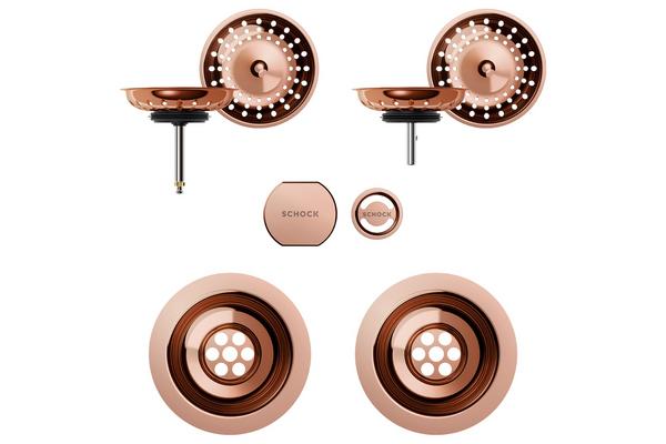 Set izliv, preliv in gumb SCHOCK 400059 Copper