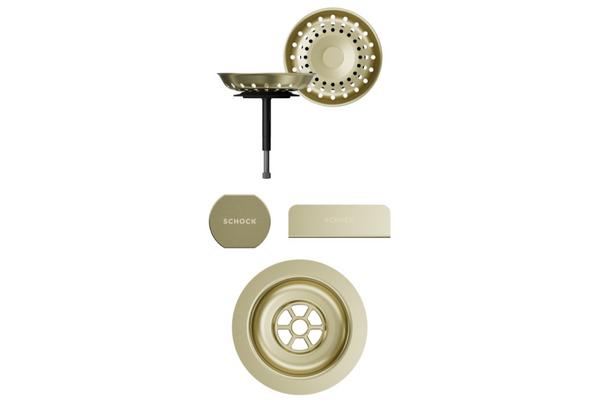 Set izliv, preliv in gumb SCHOCK 400065 White Gold