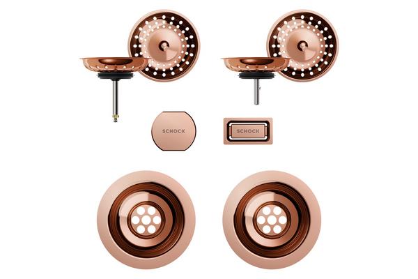 Set izliv, preliv in gumb SCHOCK 400071 Copper