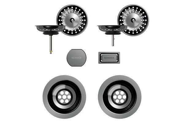 Set izliv, preliv in gumb SCHOCK 400071 Gunmetal