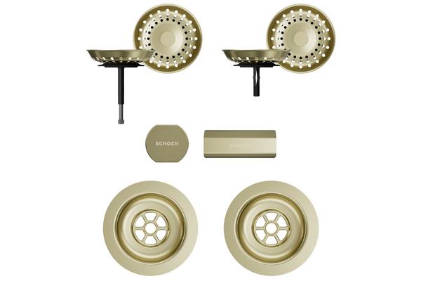 Set izliv, preliv in gumb SCHOCK 400071 White Gold