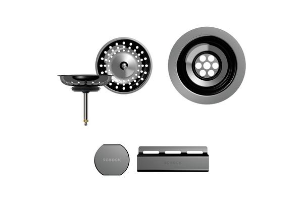 Set izliv, preliv in gumb SCHOCK 400077 Gunmetal