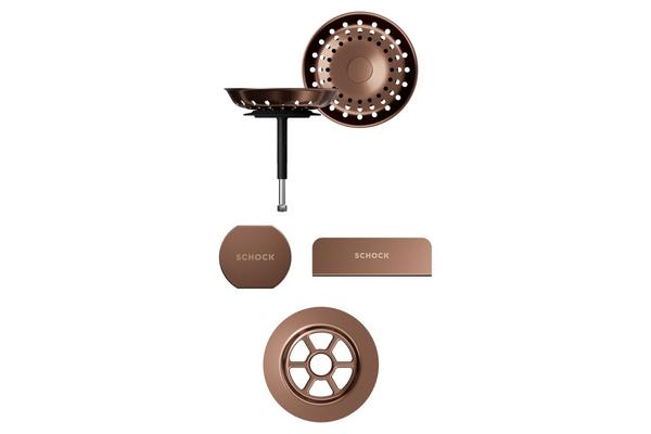 Set izliv, preliv in gumb SCHOCK 400079 Copper brušen