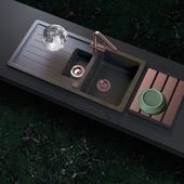 Set izliv, preliv in gumb SCHOCK 400069 Copper